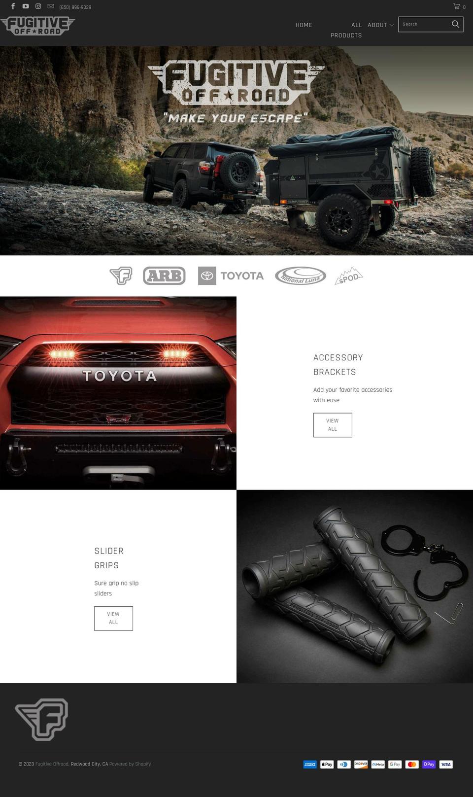 fugitiveoffroad.com — Shopify storefront screenshot
