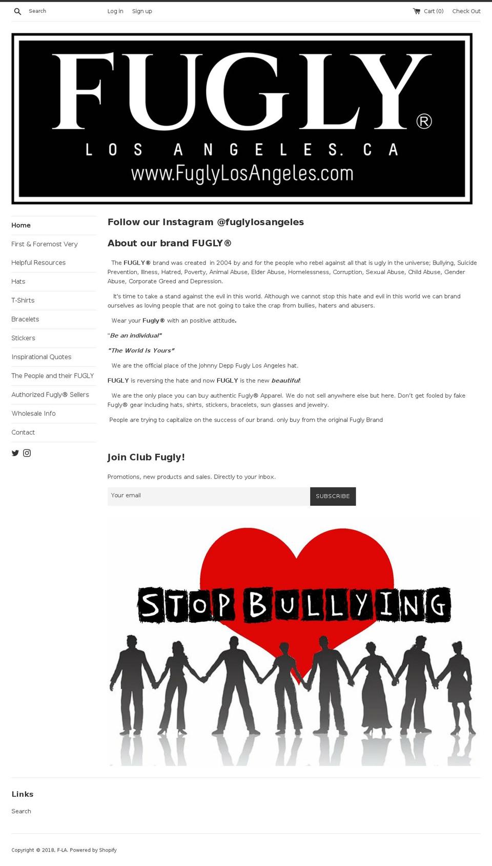 fuglyhats.com — Shopify storefront screenshot