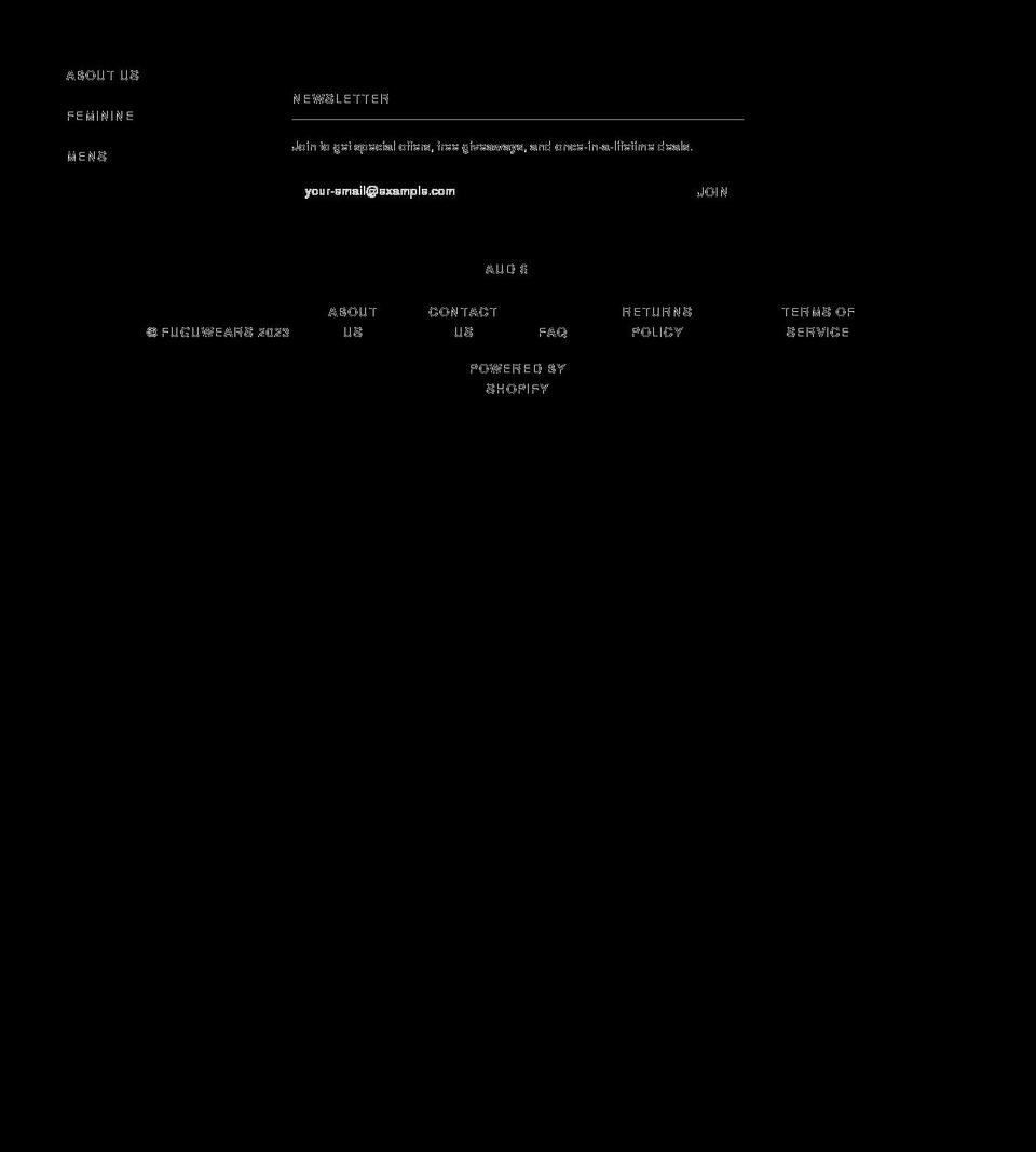 fuguwears.com shopify website screenshot
