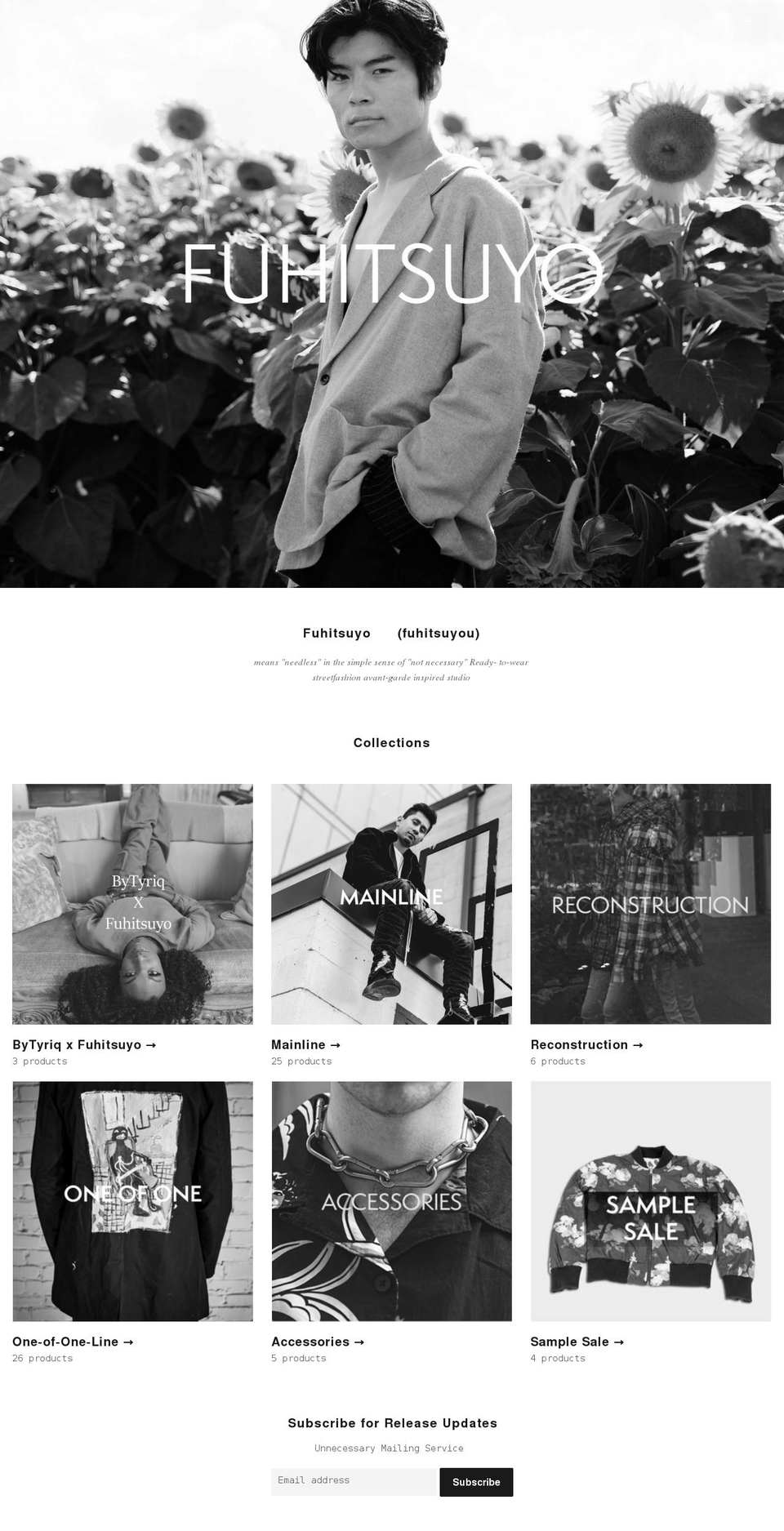 fuhitsuyostudios.com — Shopify storefront screenshot