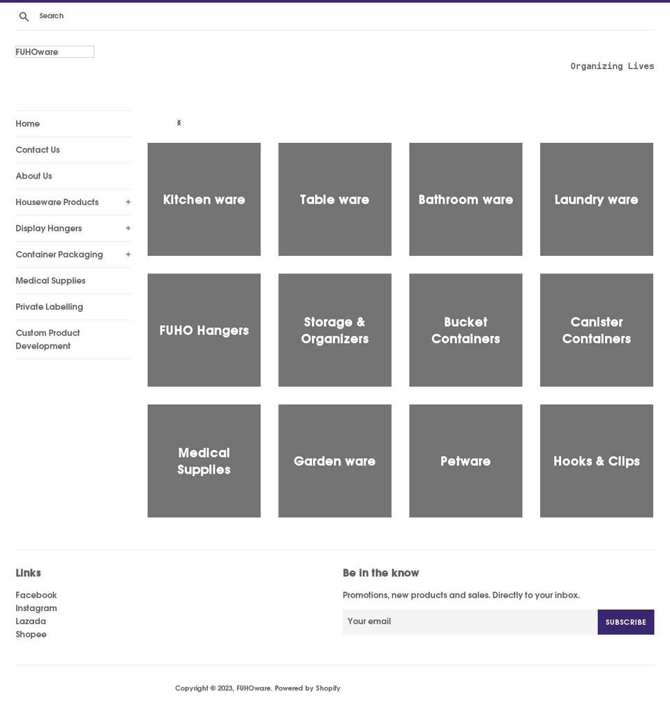 fuhoware.com shopify website screenshot