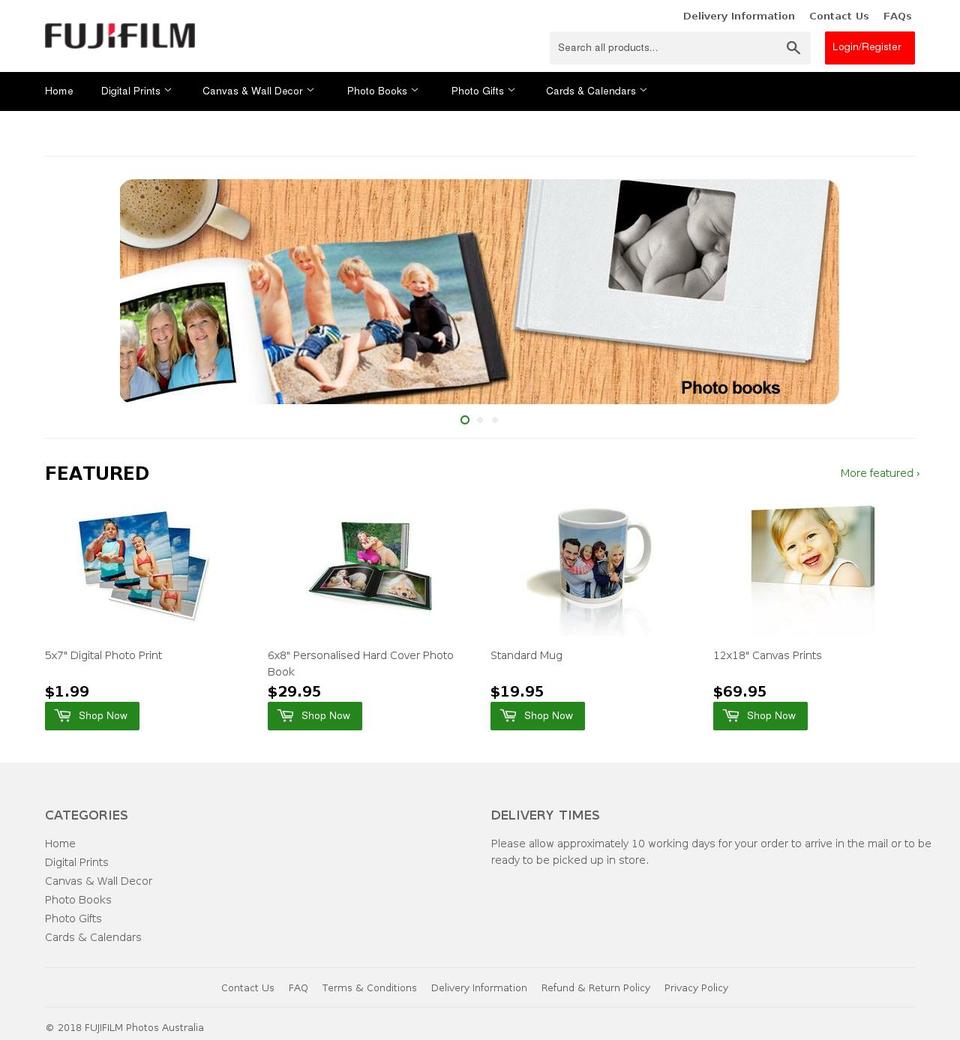 fujifilmphotos.com.au shopify website screenshot