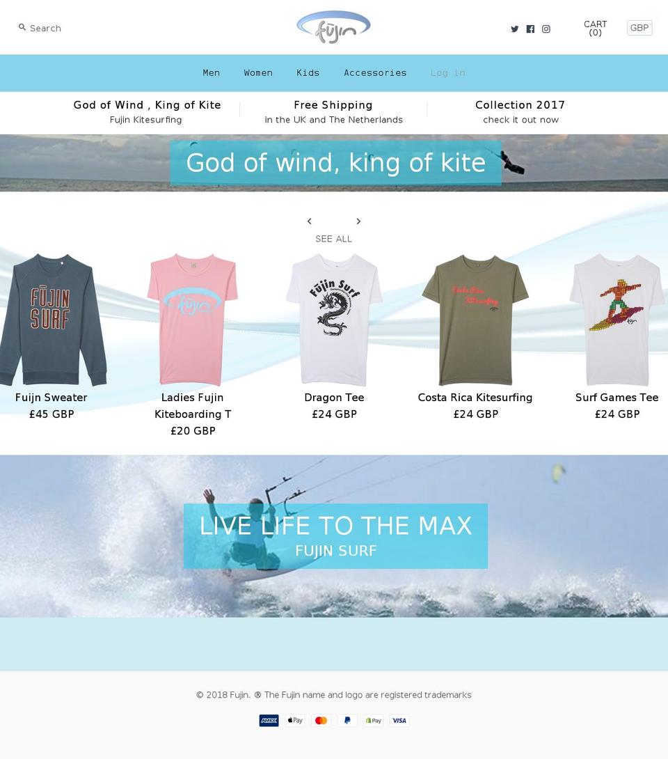 fujin.surf shopify website screenshot