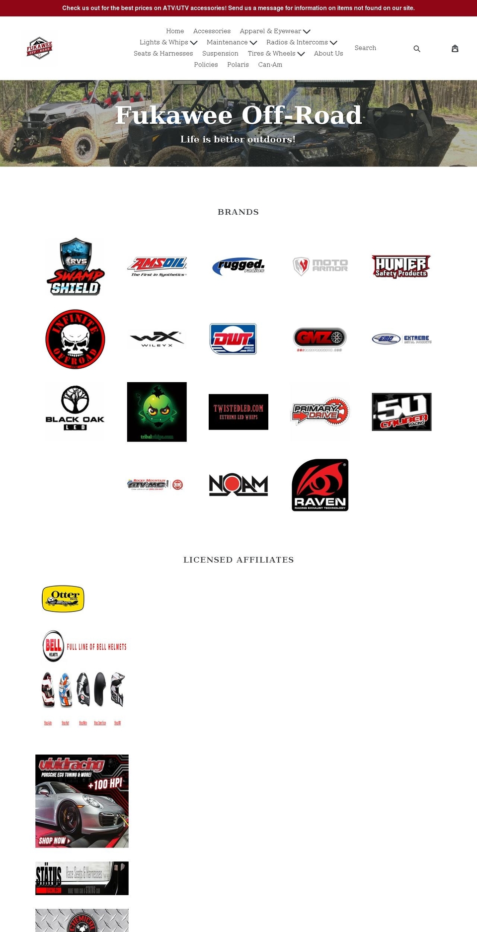 fukaweeoffroad.com shopify website screenshot