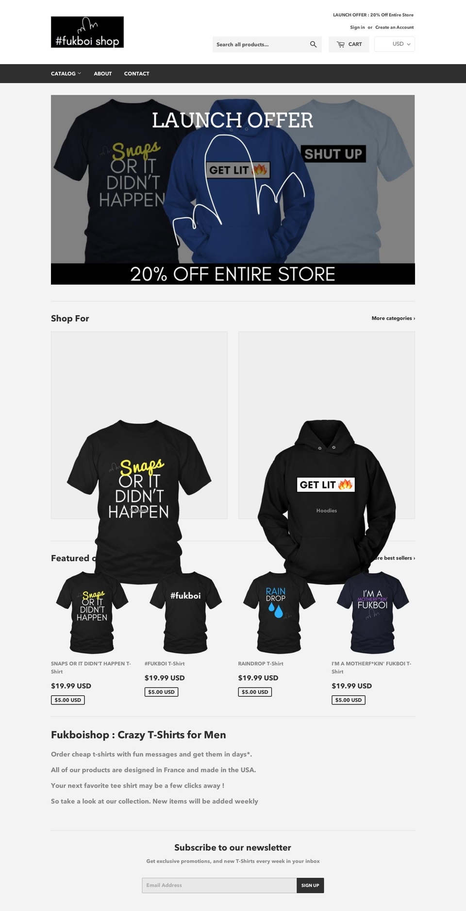 fukboishop.com — Shopify storefront screenshot