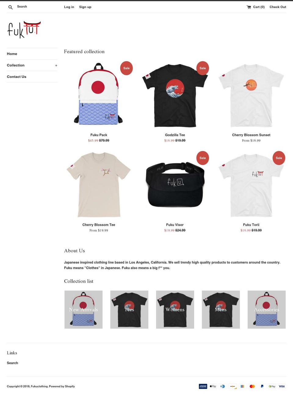 fukuclothing.com — Shopify storefront screenshot