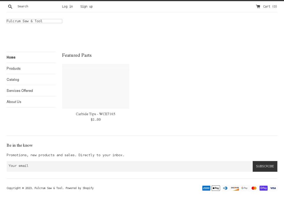 fulcrumsaw.com shopify website screenshot
