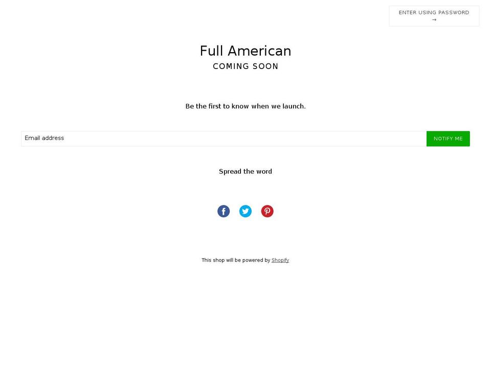 fullamerican.com — Shopify storefront screenshot