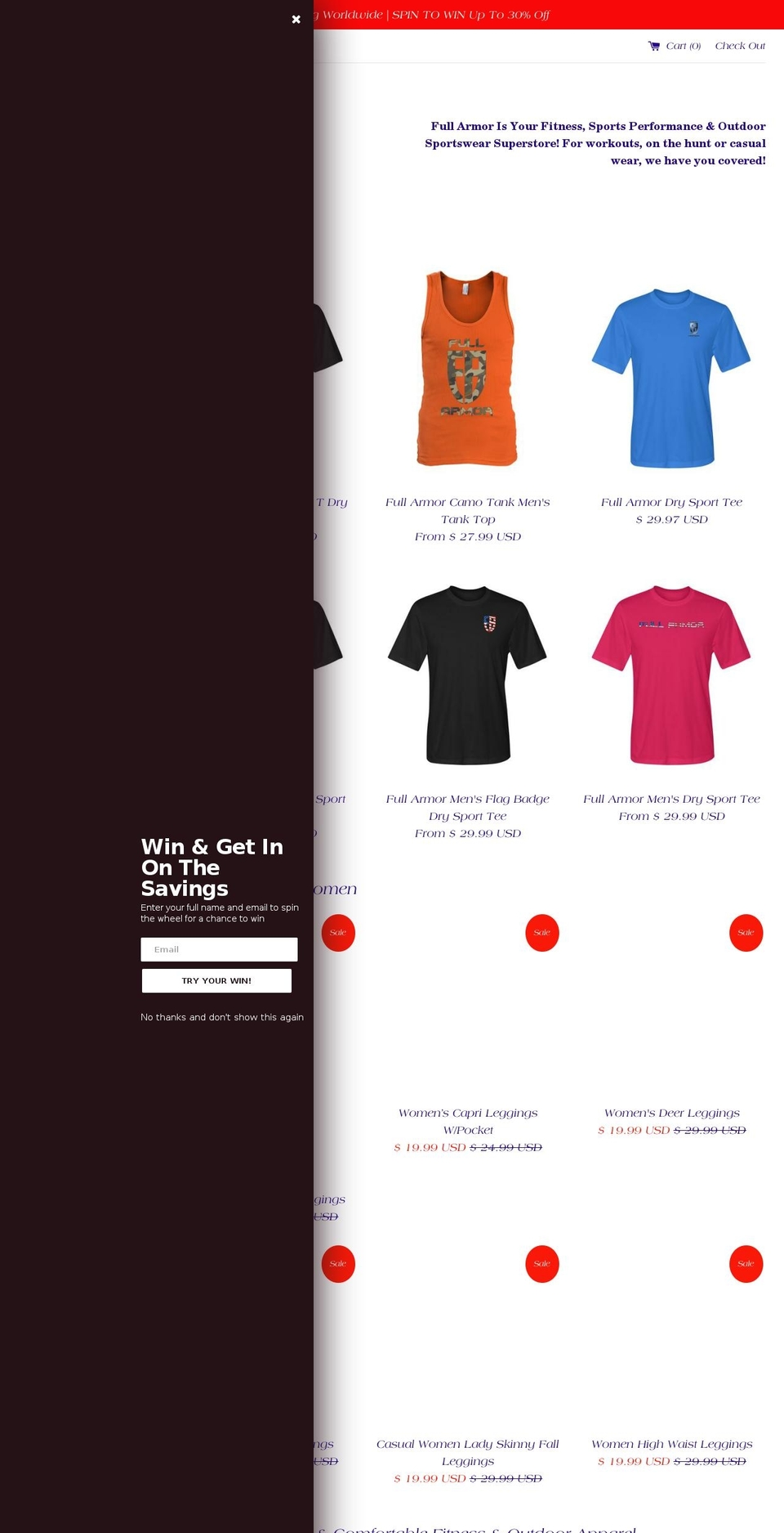 fullarmorinc.com — Shopify storefront screenshot