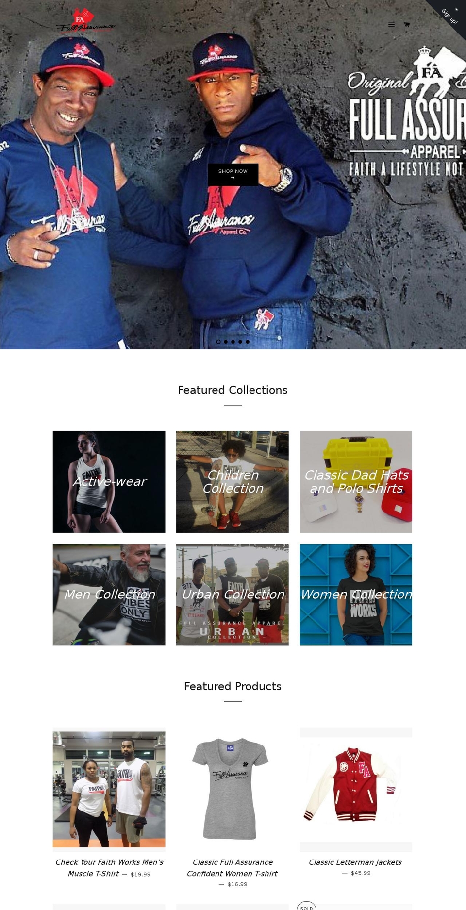 fullassuranceapparel.com shopify website screenshot