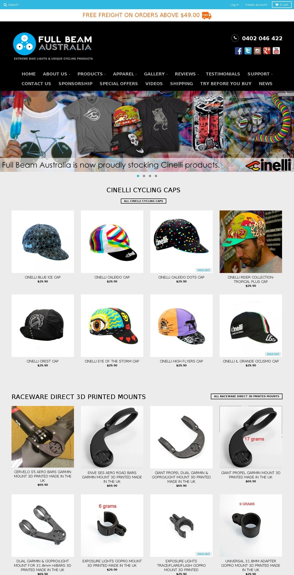 fullbeam.com.au shopify website screenshot