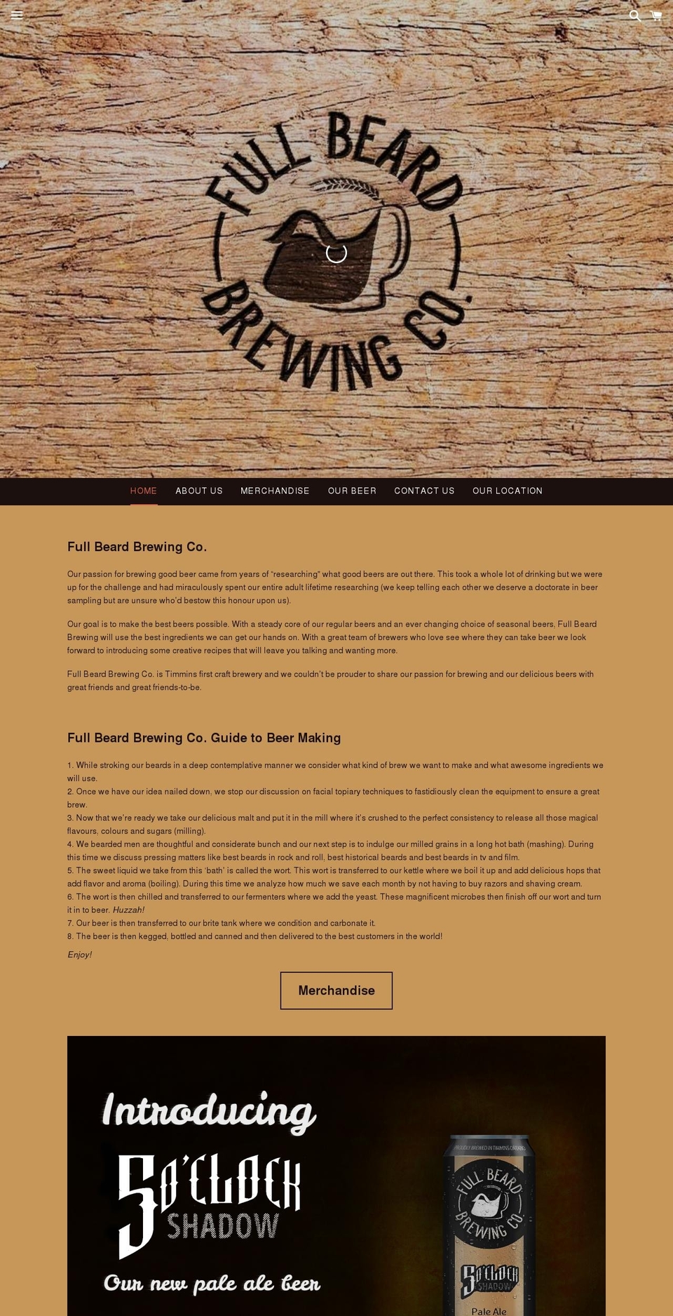 fullbeardbrewing.com shopify website screenshot