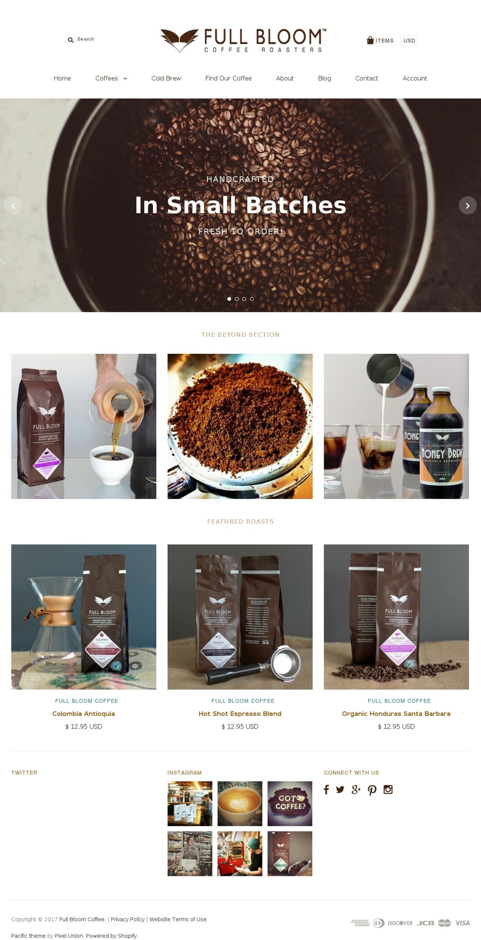 Alchemy Shopify theme site example fullbloomcoffee.com