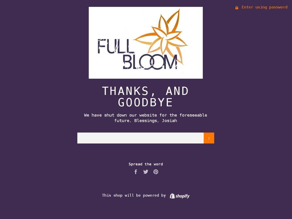 fullbloomhemp.com shopify website screenshot