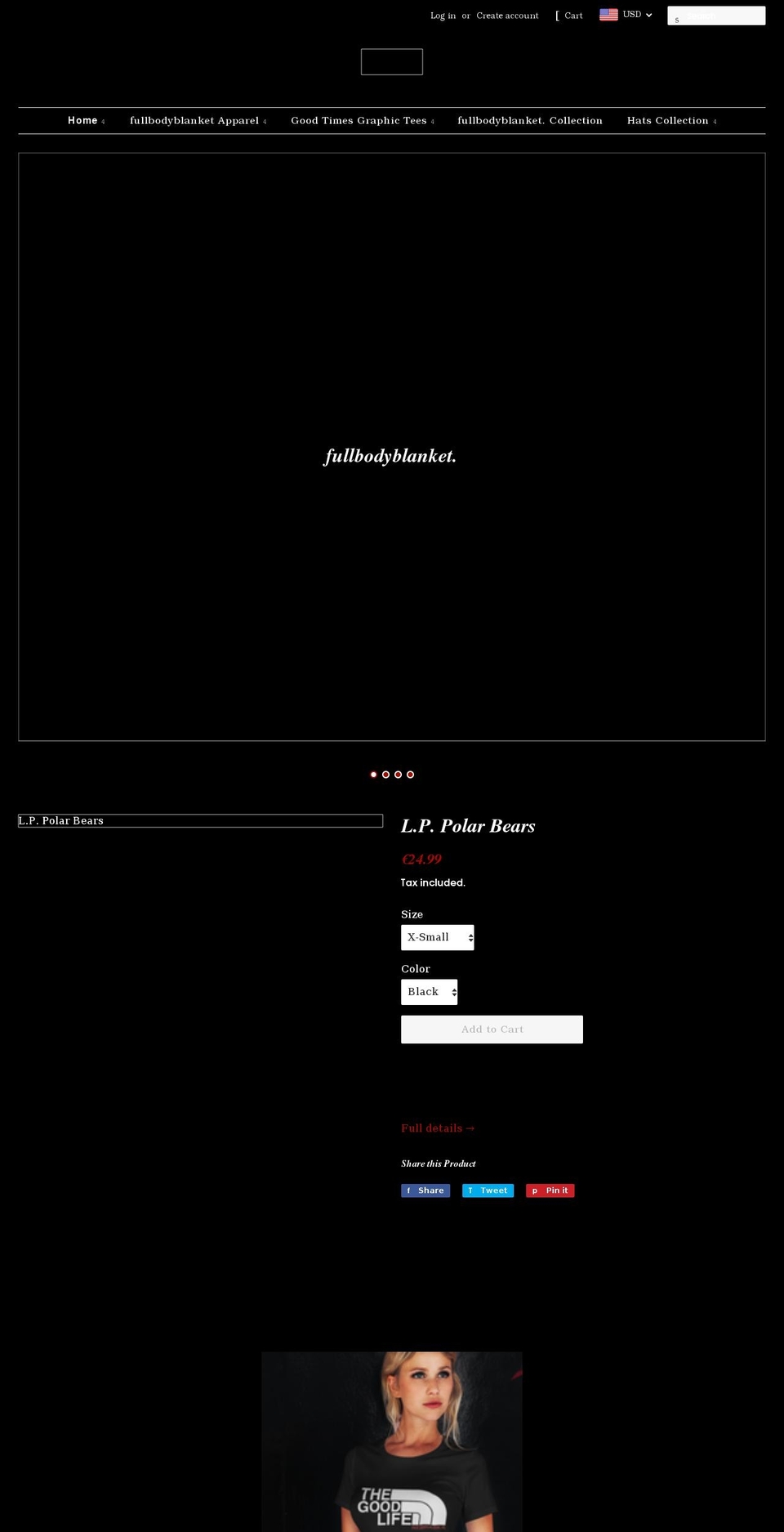 fullbodyblanket.com shopify website screenshot