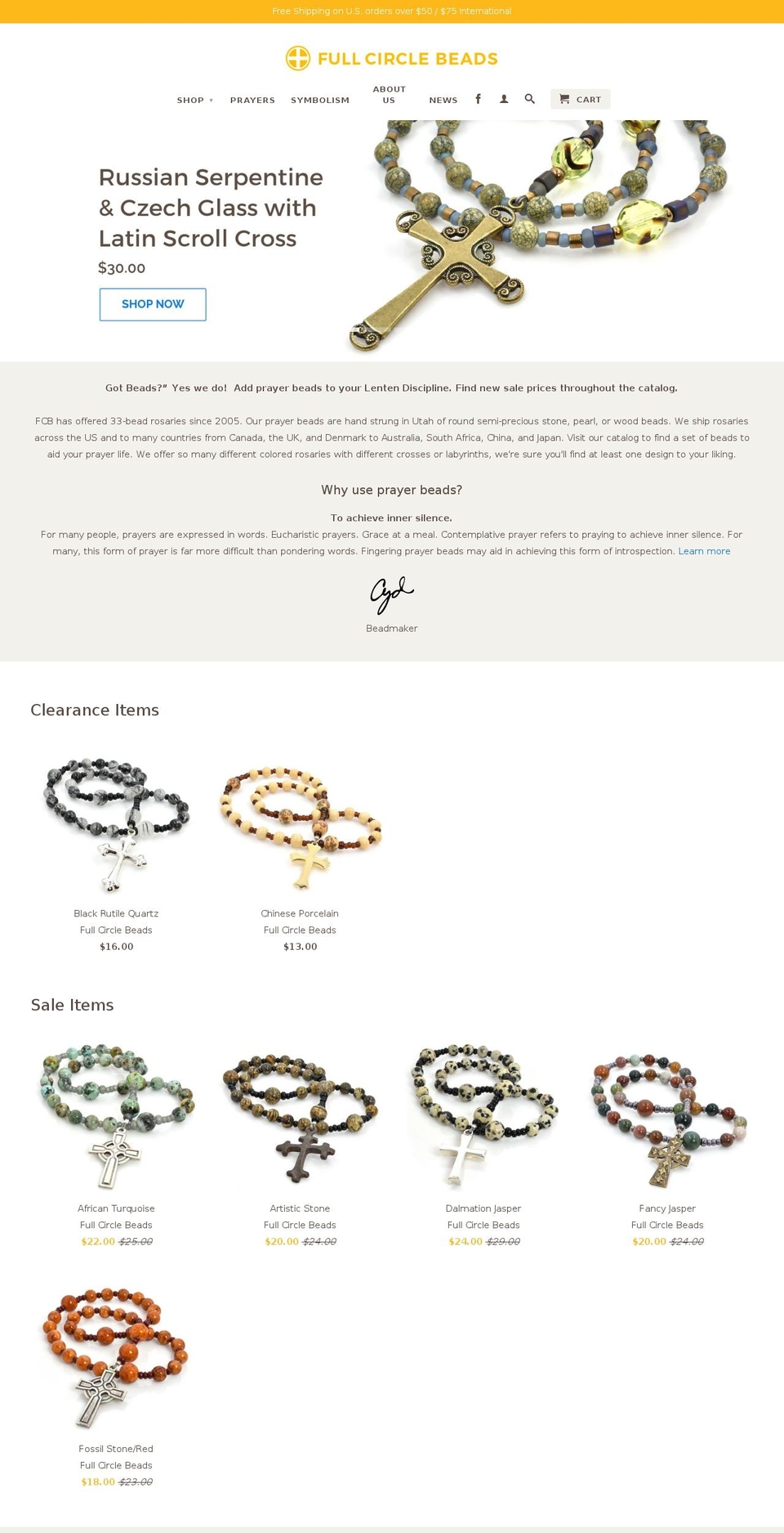 fullcirclebeads.com shopify website screenshot