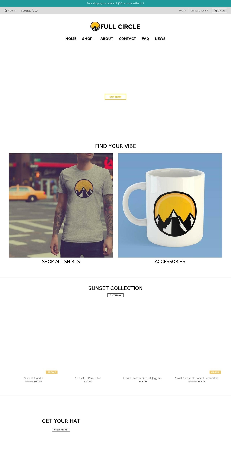 fullcircleclothingcompany.com — Shopify storefront screenshot