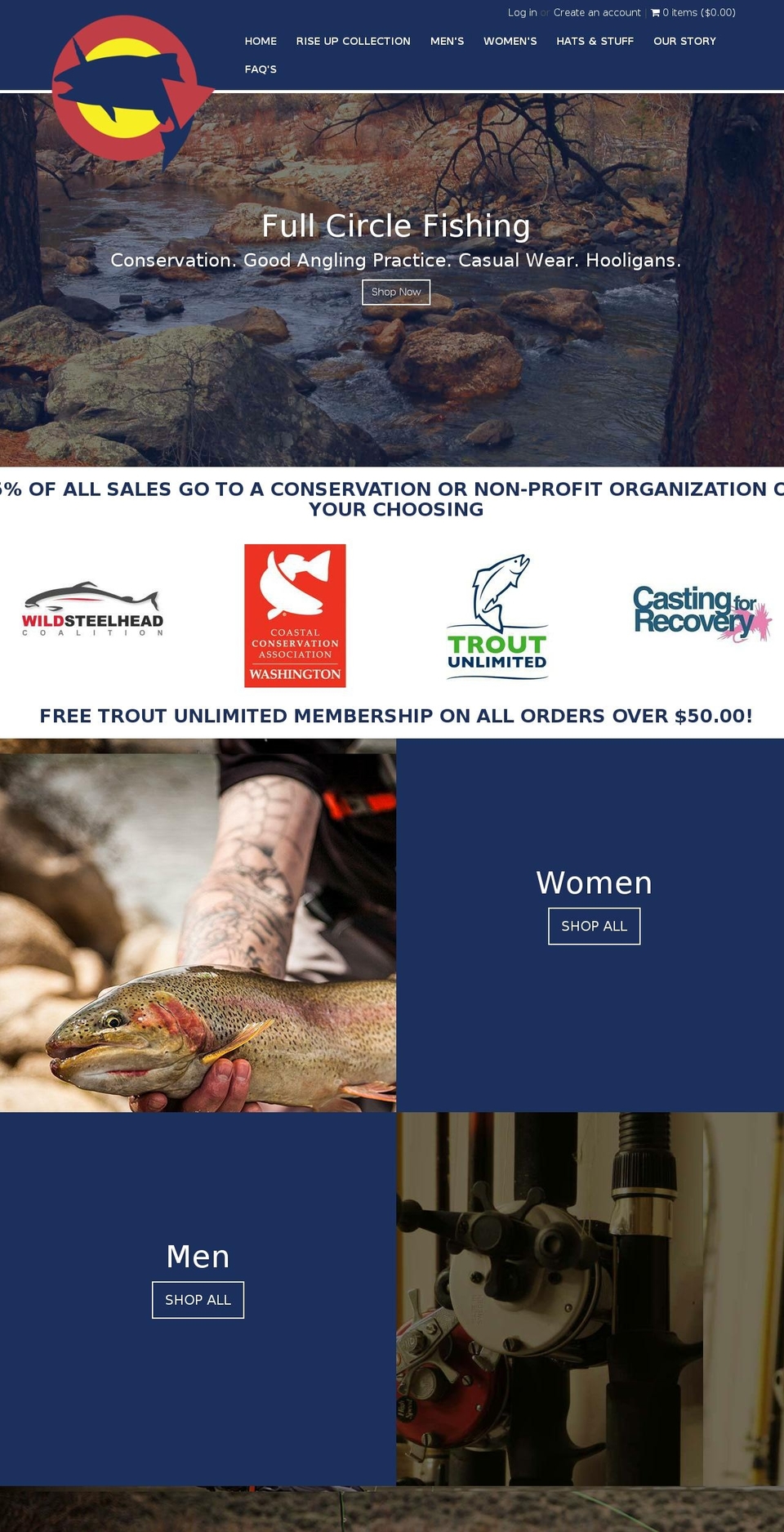 fullcirclefishing.com — Shopify storefront screenshot