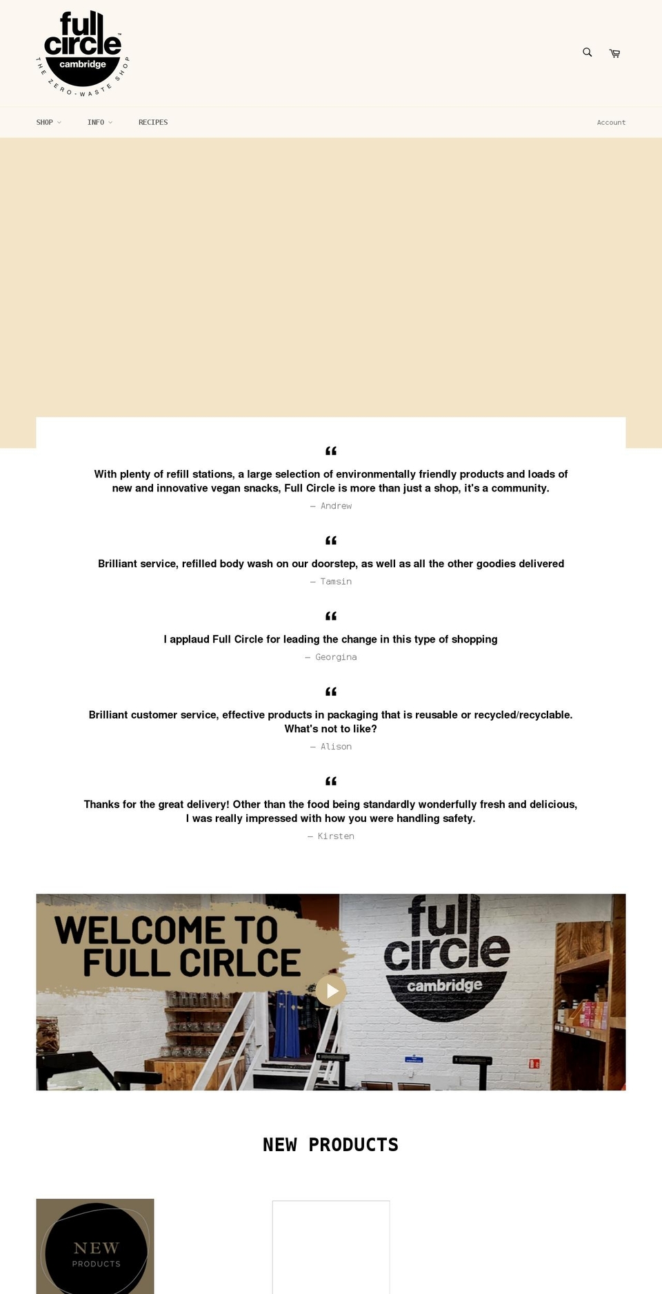 fullcircleshop.co.uk shopify website screenshot