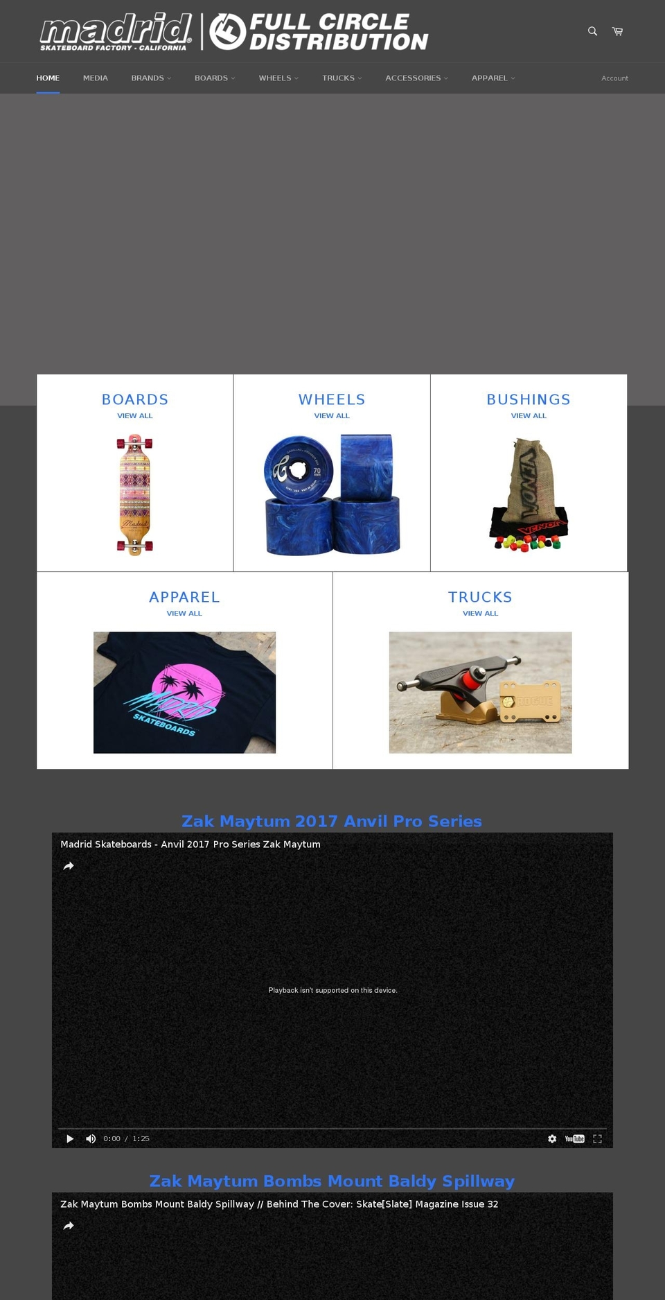 fullcircleskatesupply.net shopify website screenshot