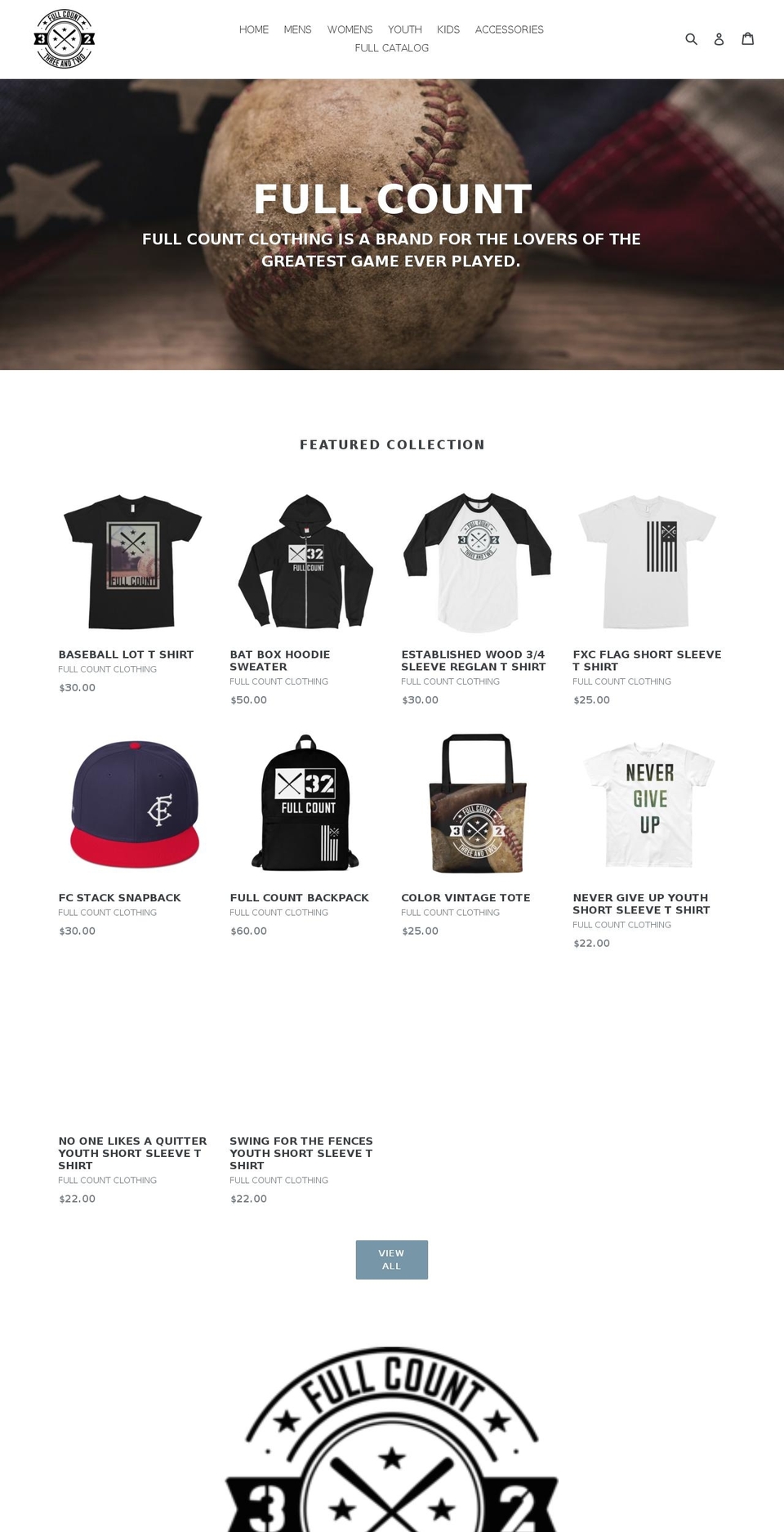 fullcount32.com — Shopify storefront screenshot