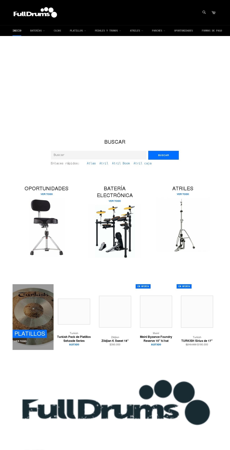 fulldrums.cl shopify website screenshot