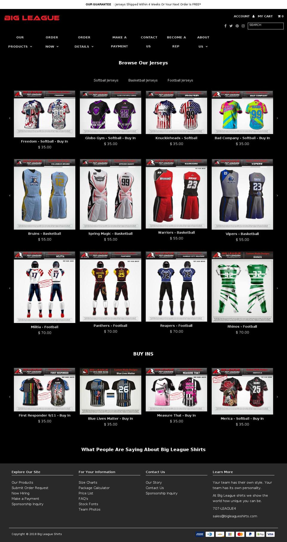 fulldyesublimatedjerseys.com — Shopify storefront screenshot