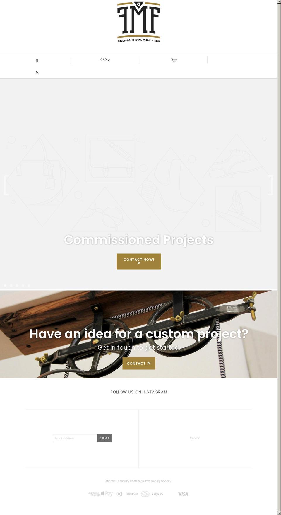 fullertonmetalfab.com shopify website screenshot