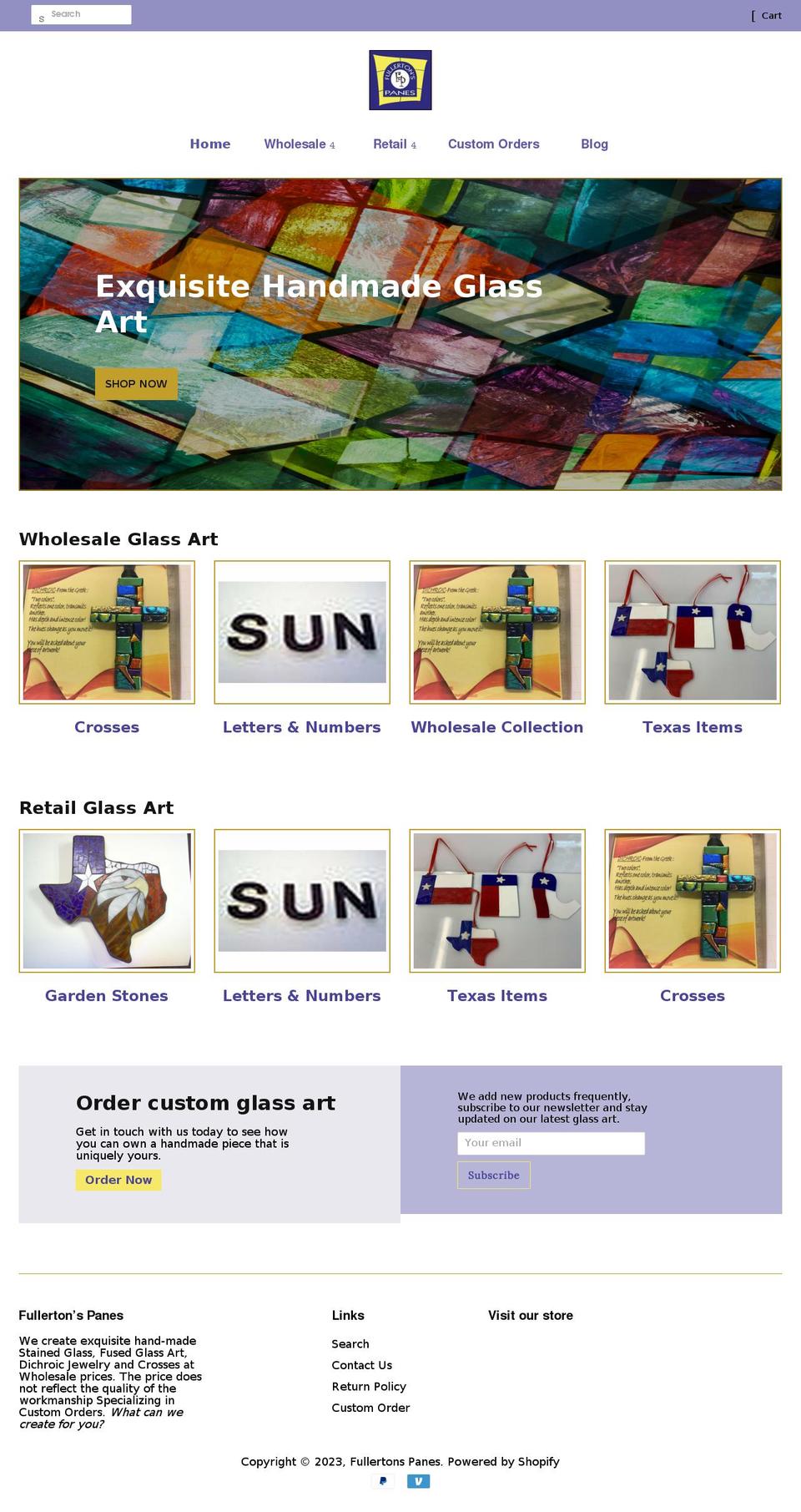 fullertonspanes.com shopify website screenshot