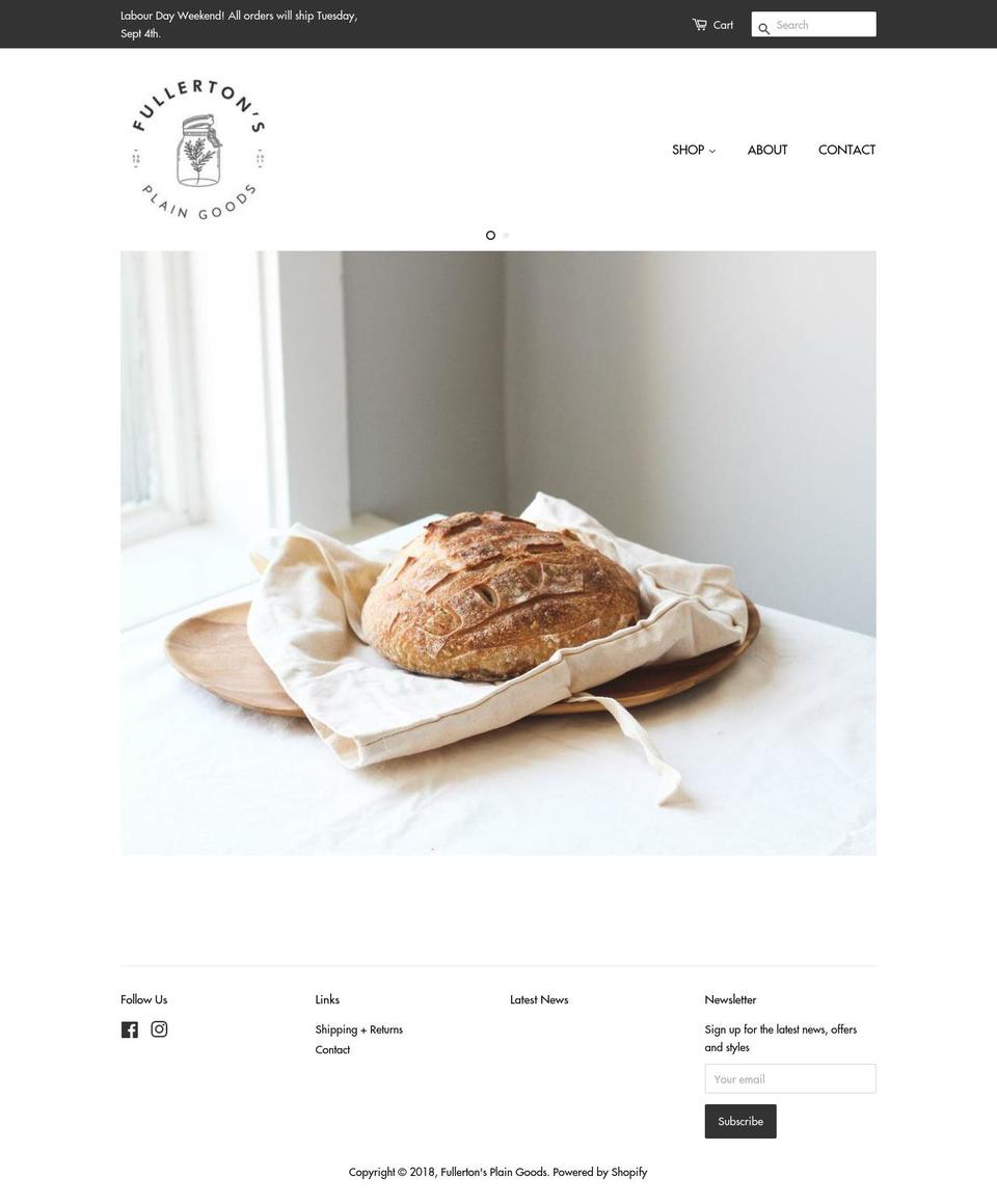 fullertonsplaingoods.com — Shopify storefront screenshot