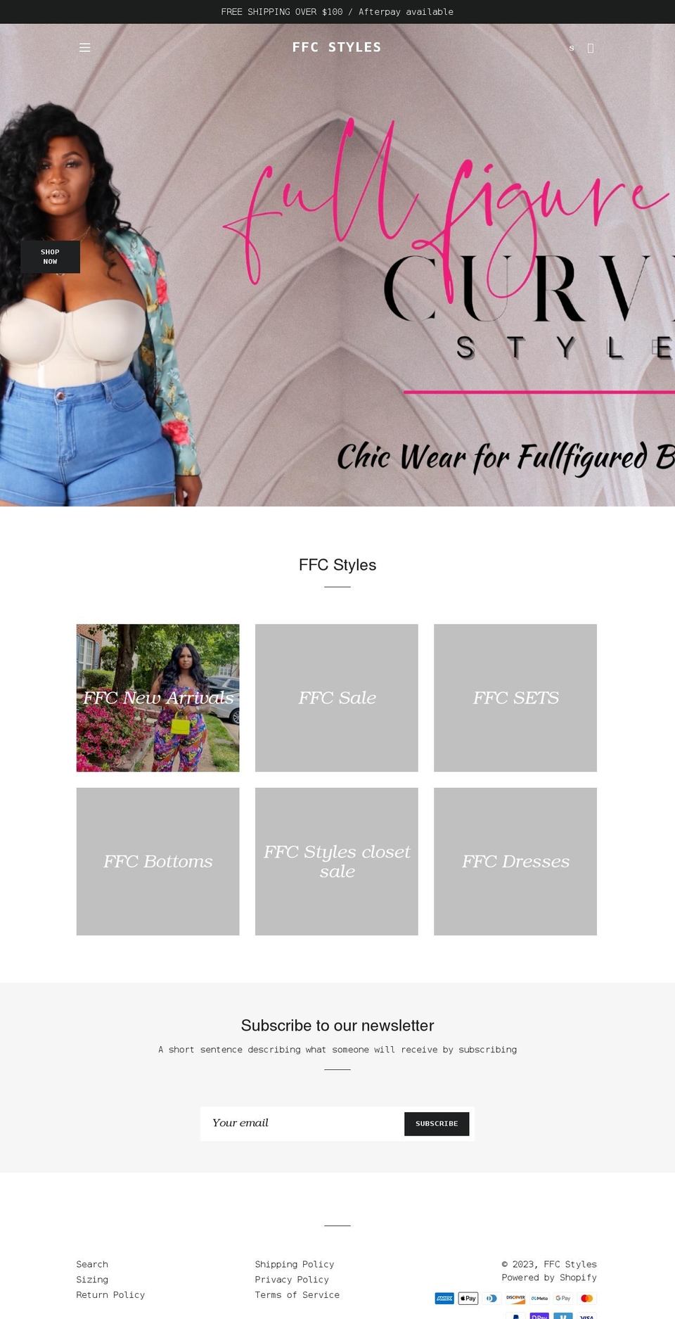fullfigurecurves.com shopify website screenshot