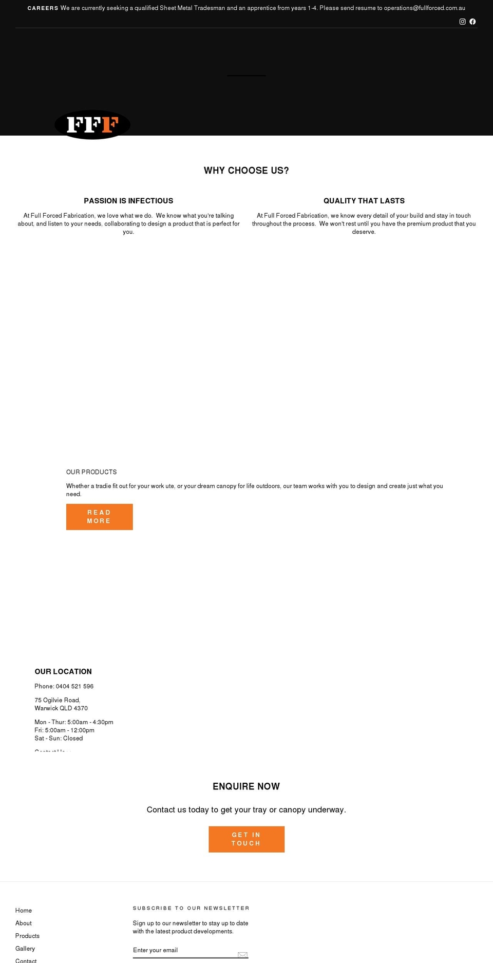 fullforced.com.au shopify website screenshot