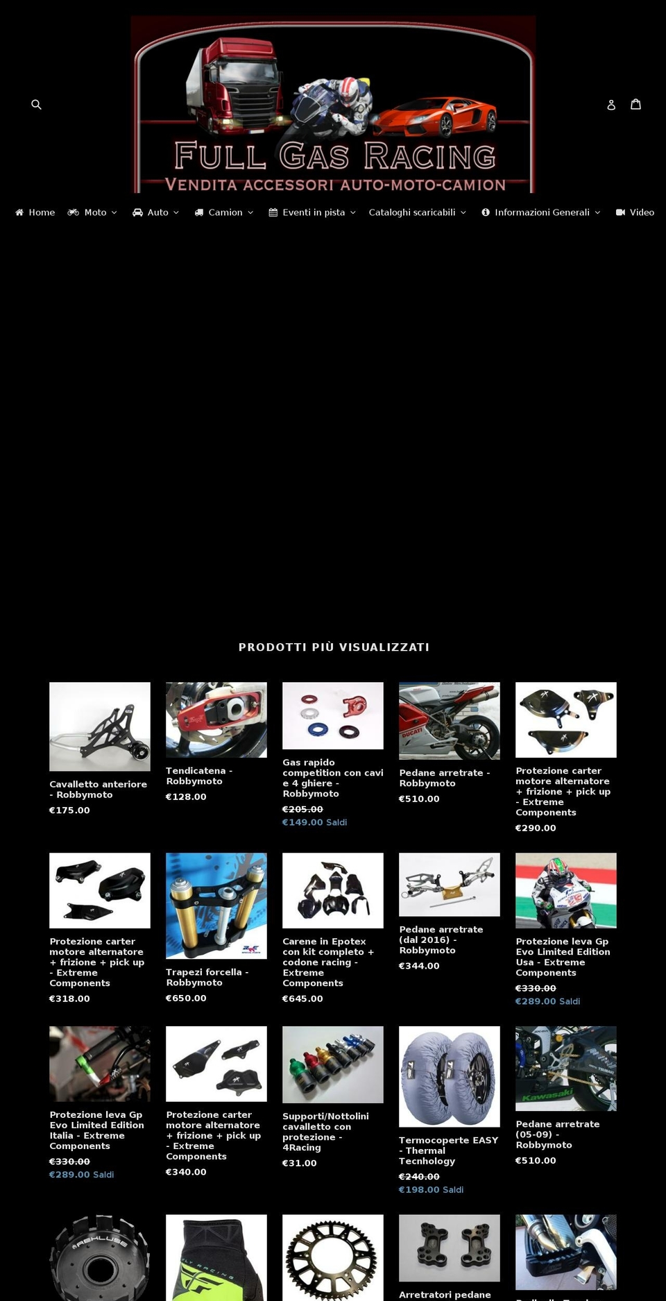 fullgasracing.com — Shopify storefront screenshot