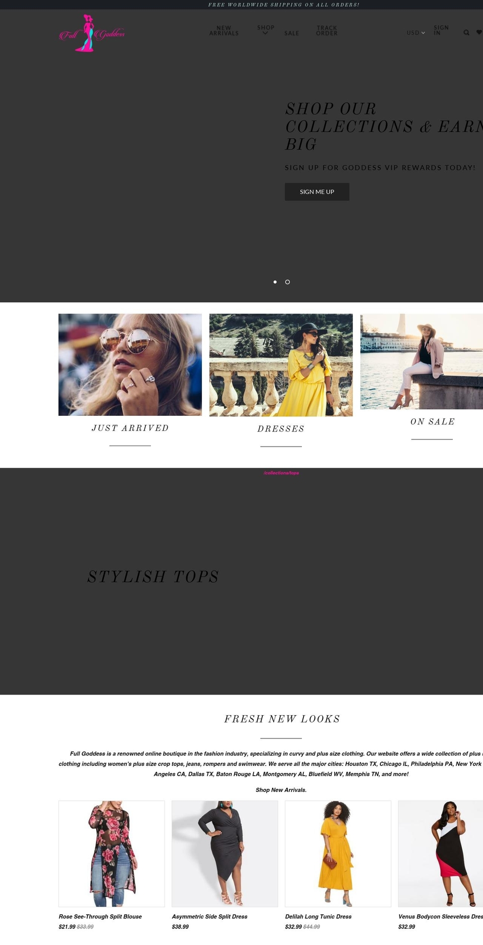 fullgoddess.com — Shopify storefront screenshot