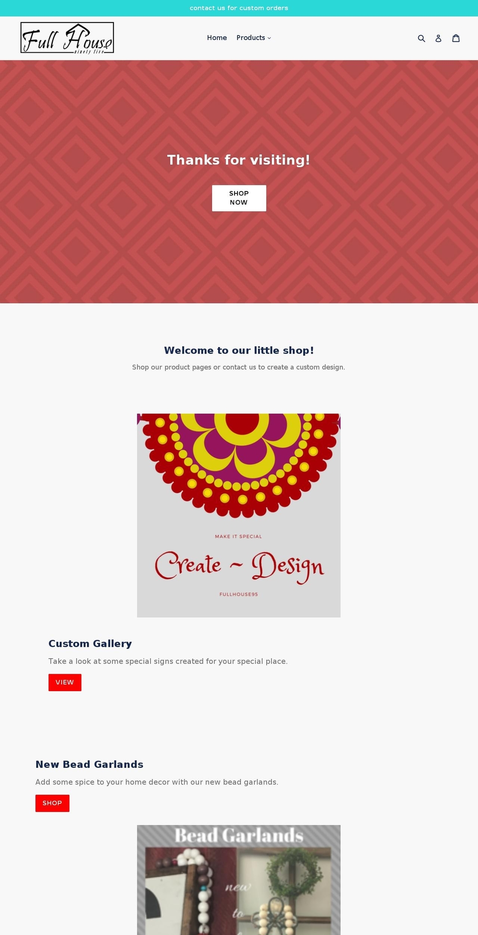 fullhouse95.com — Shopify storefront screenshot