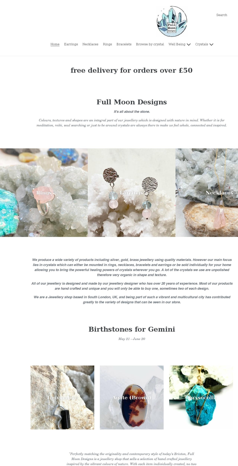 fullmoondesigns.co.uk shopify website screenshot