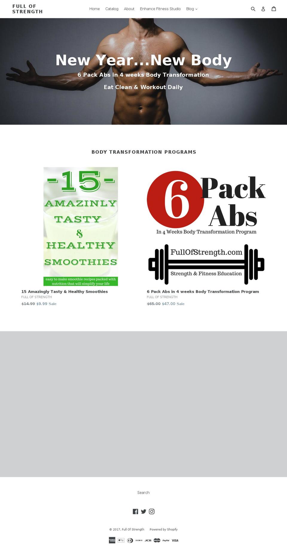 fullofstrength.com shopify website screenshot