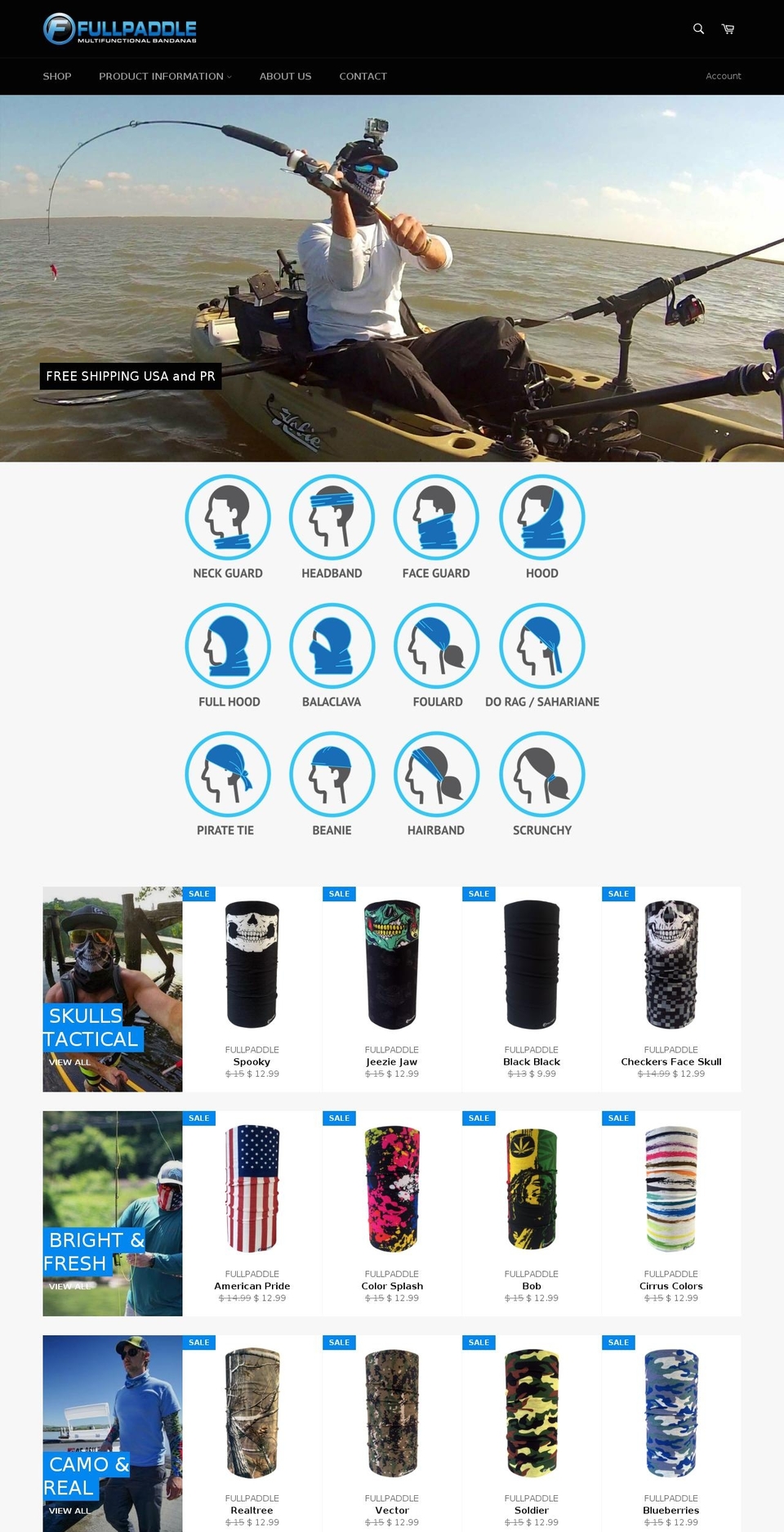 fullpaddle.com — Shopify storefront screenshot