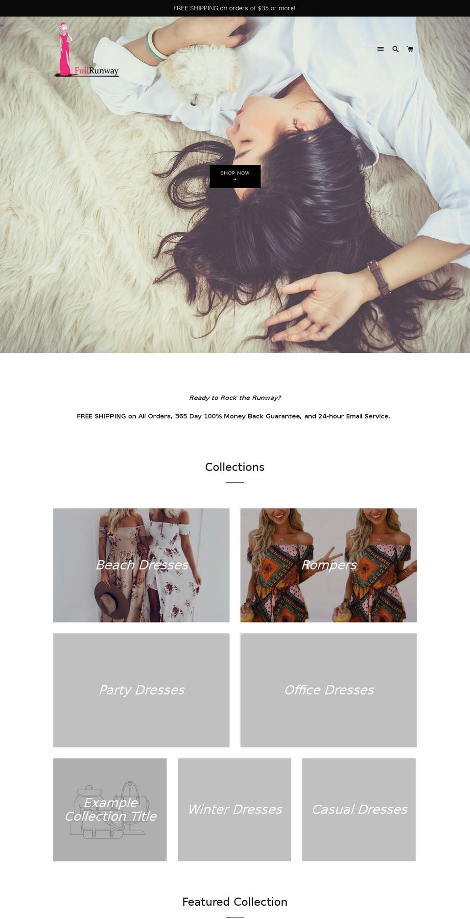 fullrunway.com — Shopify storefront screenshot