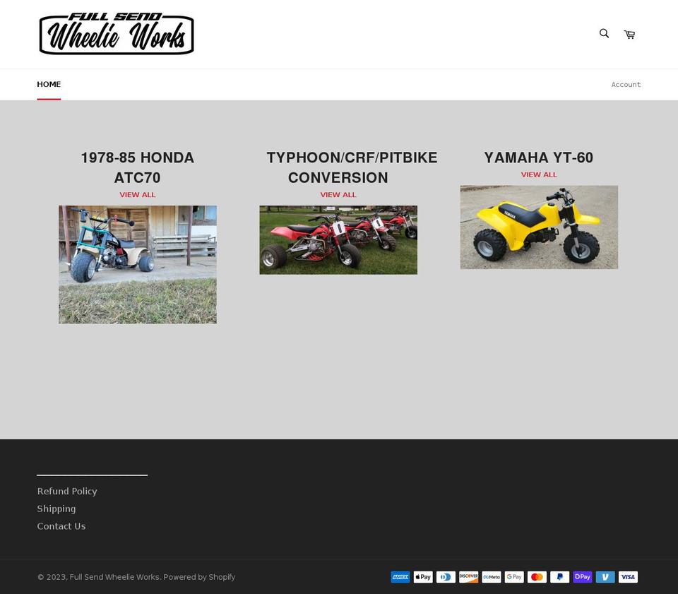 fullsendww.com shopify website screenshot