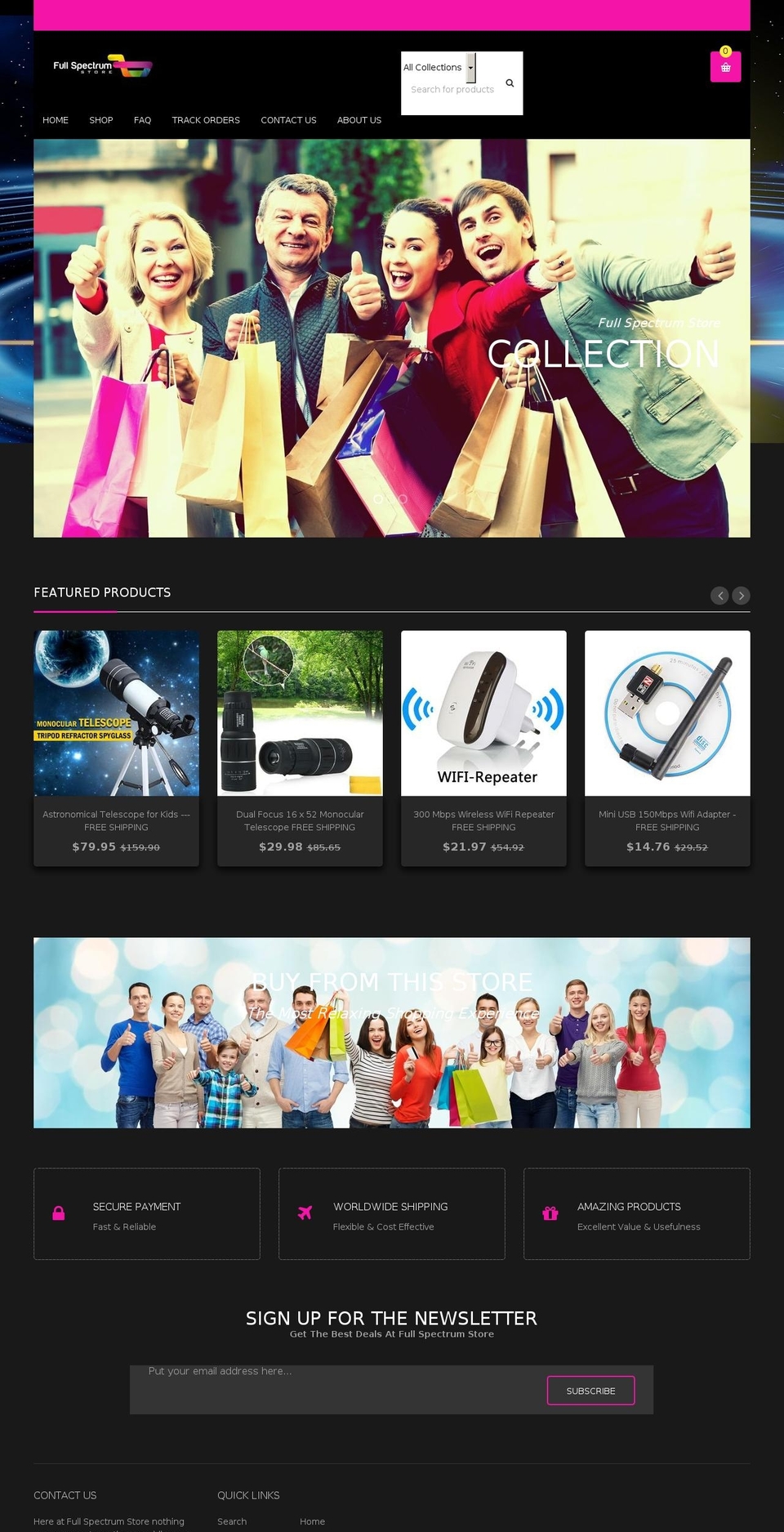 fullspectrumstore.com shopify website screenshot