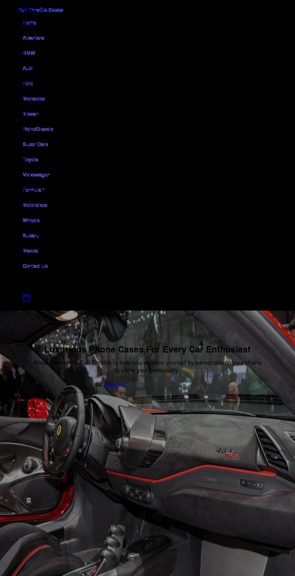 fullthrottlecases.com shopify website screenshot