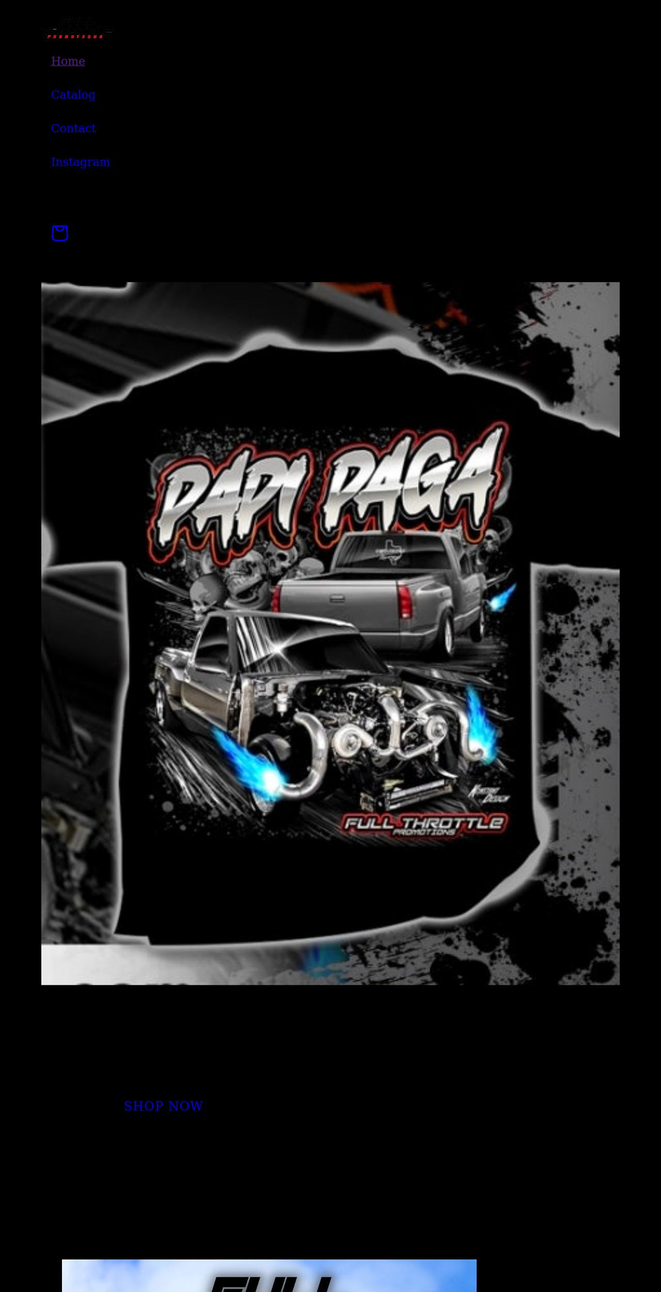 fullthrottlepromotions.com shopify website screenshot