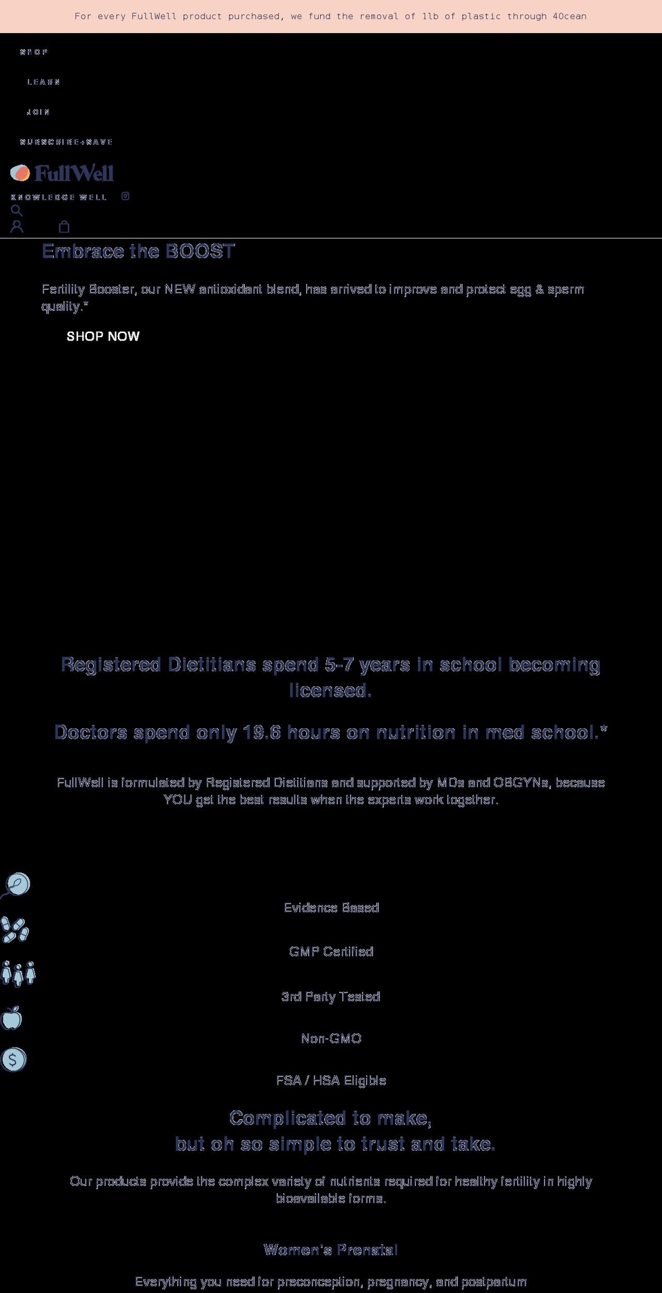 fullwellfertility.com shopify website screenshot