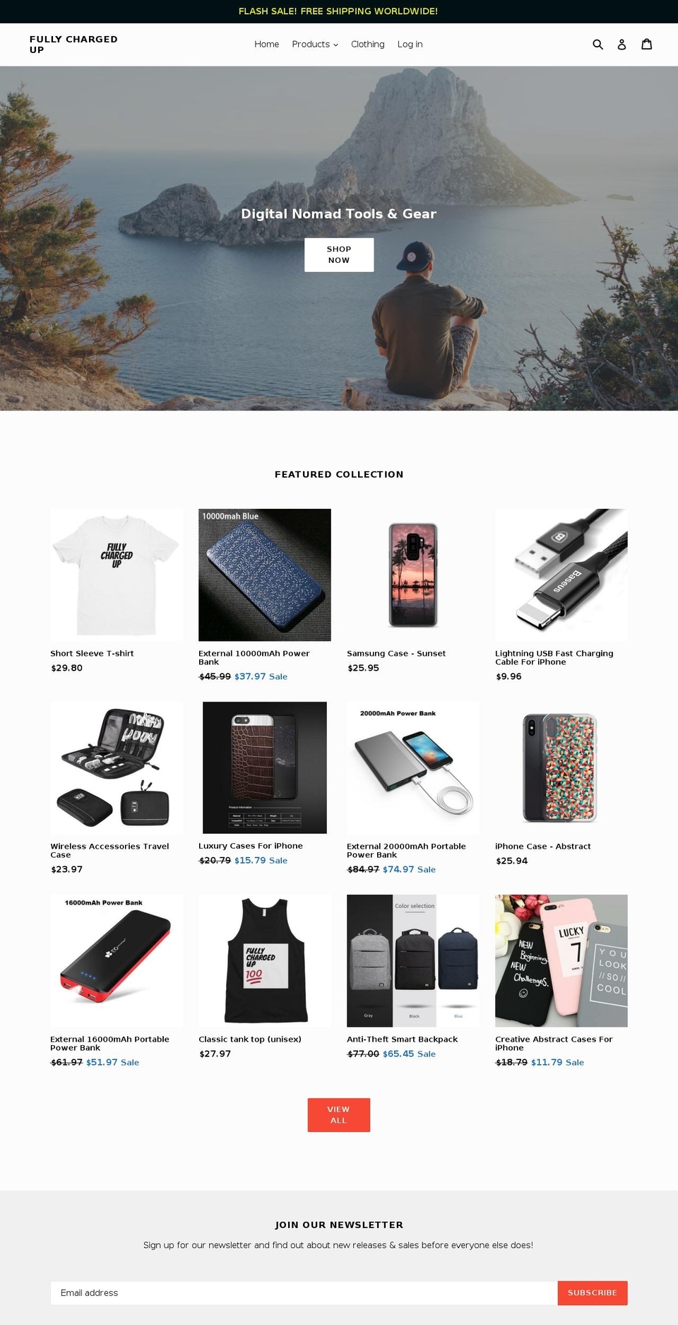 fullychargedup.com — Shopify storefront screenshot