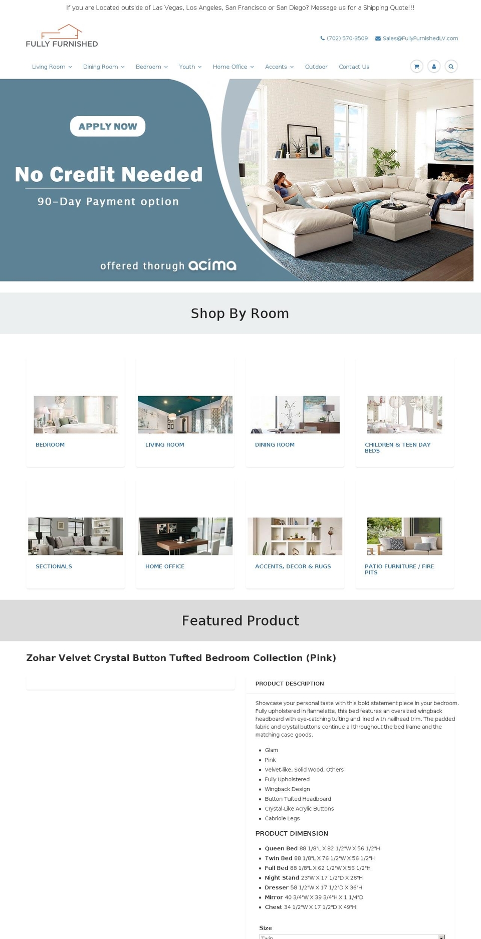 fullyfurnishedlv.com shopify website screenshot
