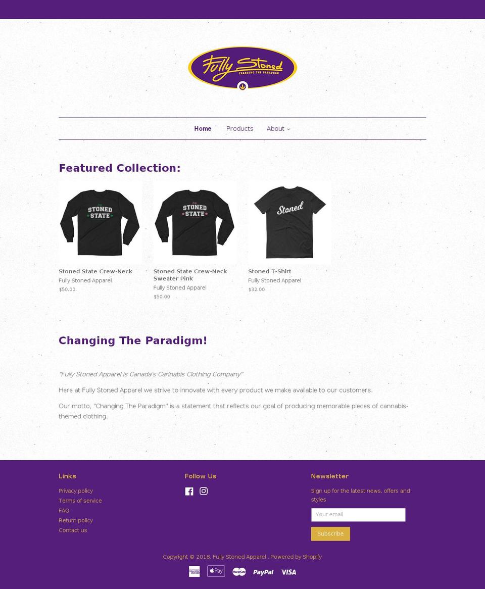 fullystoned.com — Shopify storefront screenshot