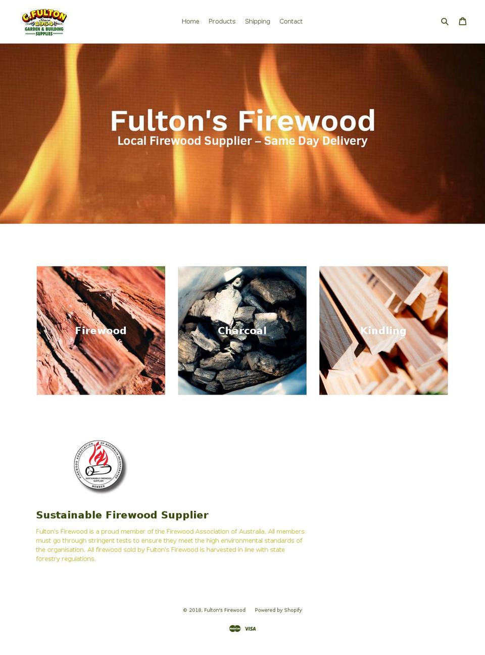 fultonsfirewood.com.au shopify website screenshot