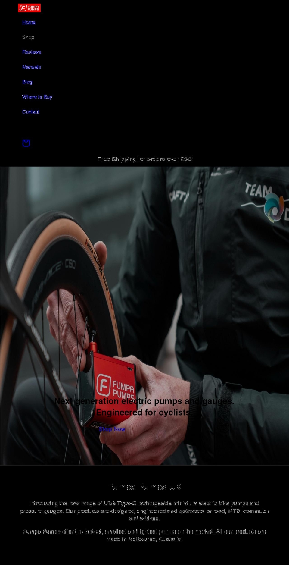 fumpapumps.co.uk shopify website screenshot