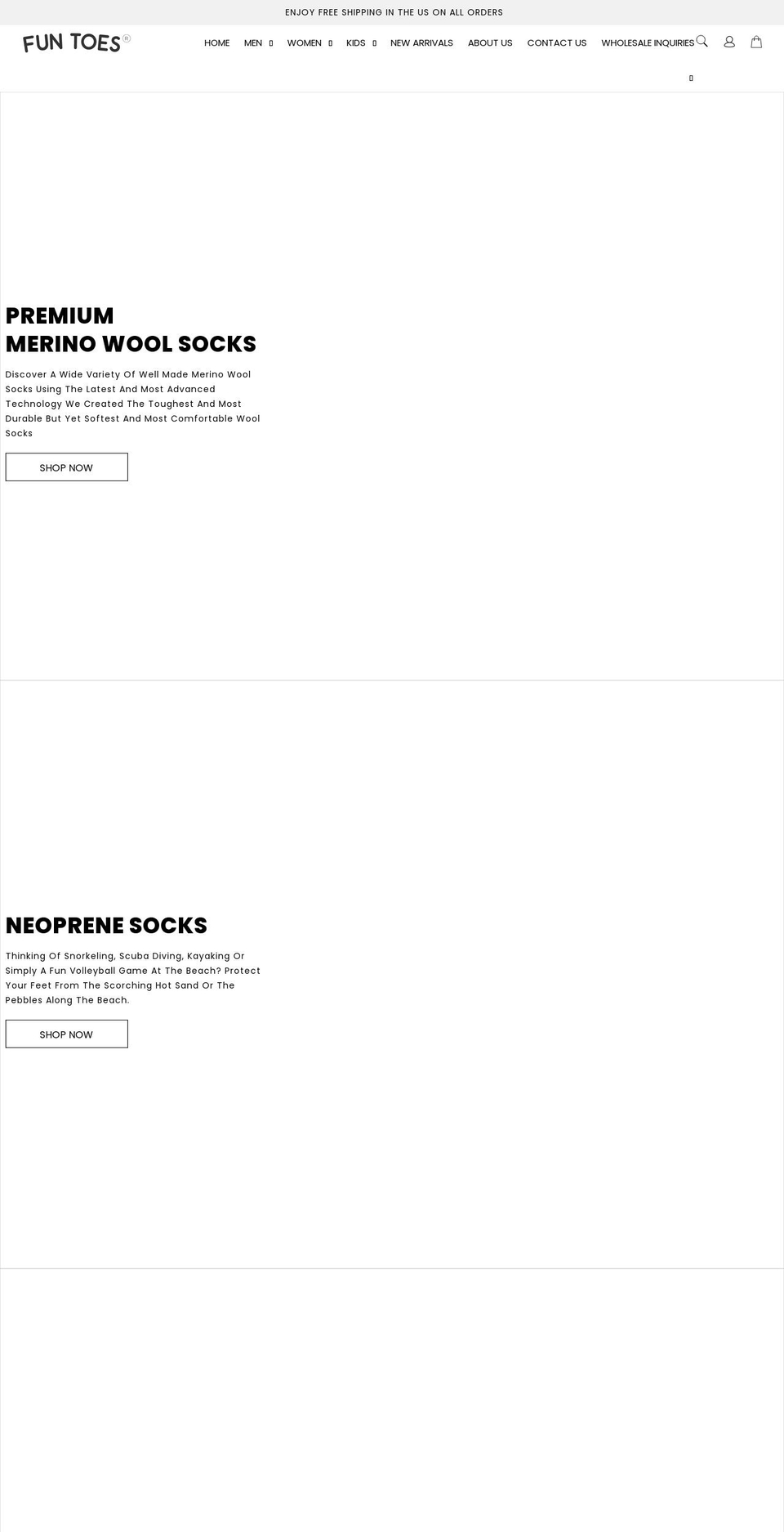 fun-toes.myshopify.com shopify website screenshot